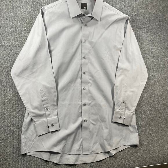 J. Ferrar Slim Fit Dress Shirt Men's XL 17-17.5 34-35 Gray Business Formal READ - Picture 5 of 13